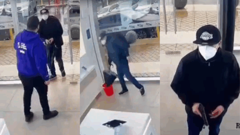 Hasta volvió por su paraguas: Ladrón robó más de 40 celulares en tienda de La Dehesa durante sistema frontal