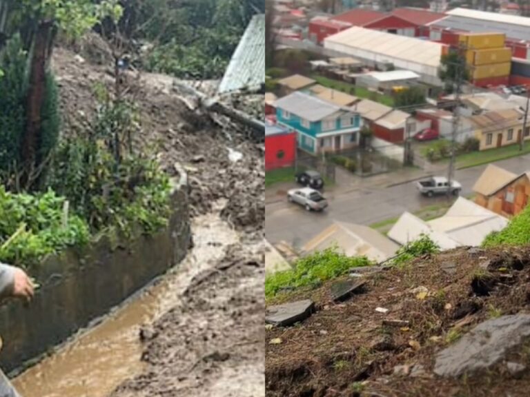 Llaman a más de 30 familias a abandonar sus hogares en cerro Zaror de Talcahuano por riesgo de derrumbe