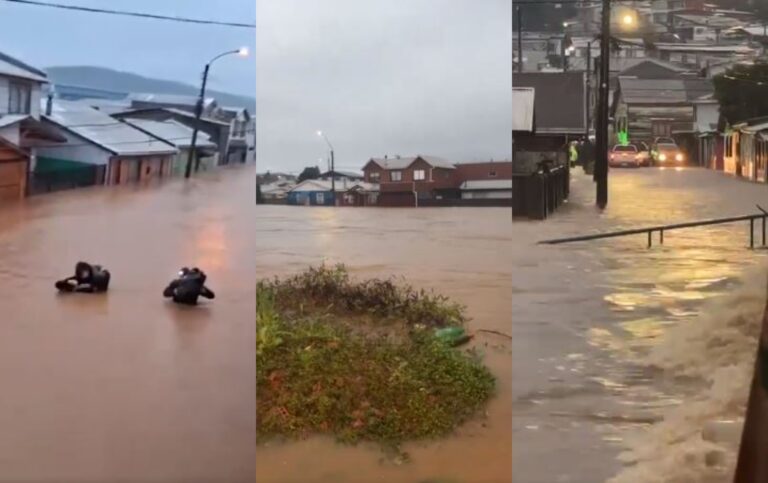 Sistema frontal: Al menos mil viviendas en Curanilahue se han visto afectadas por desborde de río