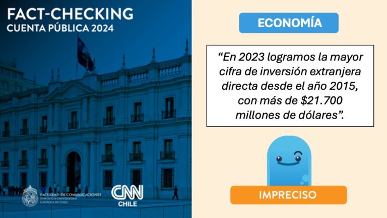 Factchecking UC-CNN Chile: ¿Fue la inversión extranjera directa en 2023 la más alta desde 2015?
