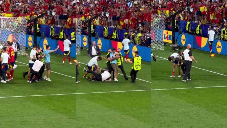 Insólito: Morata sale cojeando tras ser golpeado por un guardia de seguridad en la celebración de España