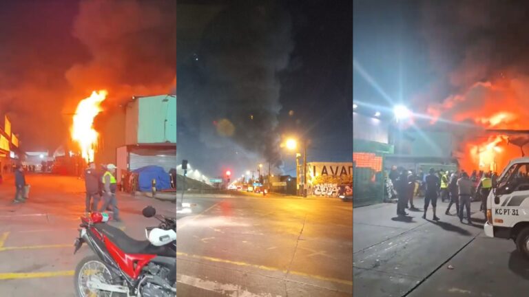 Intenso incendio afectó al mercado Lo Valledor