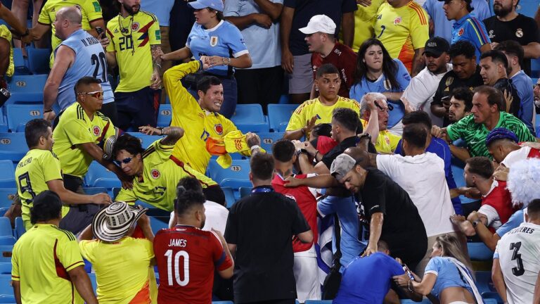 Semifinal violenta: Darwin Núñez recibió golpes de puño de hinchas colombianos en las gradas