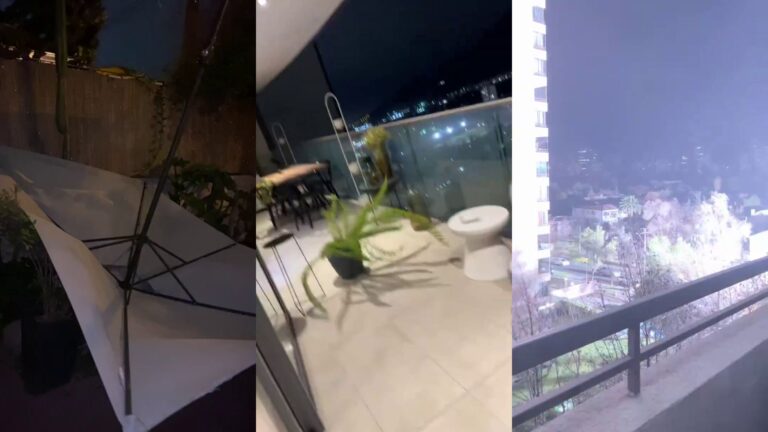 Videos muestran el impacto de fuerte viento en Santiago