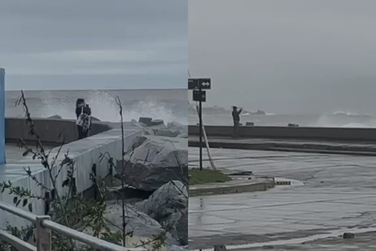 A pesar de advertencia de marejadas en Valparaíso: Personas se acercan al borde costero para sacar fotos