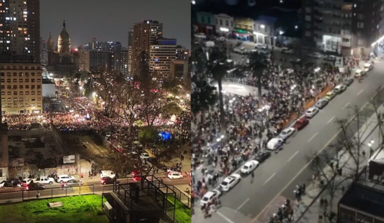 Cerca de 4 mil venezolanos se concentran en Santiago para manifestarse contra el régimen de Nicolás Maduro en Venezuela