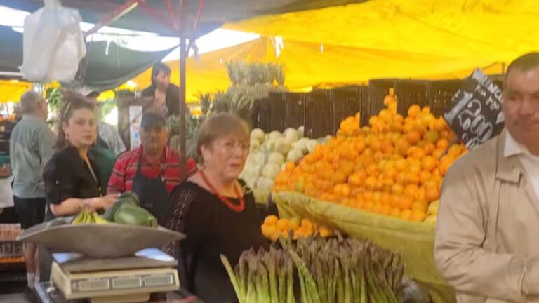 Directo a la feria: Expresidenta Michelle Bachelet es captada comprando frutas tras ejercer su voto