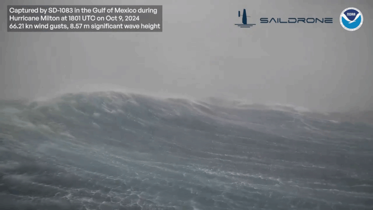 Impactante video revela la intensidad del Huracán Milton: Dron capturó gigantescas olas de casi 9 metros