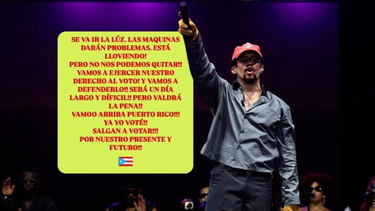 Bad Bunny vota en las elecciones de Puerto Rico y llama a defender el futuro de la isla: 
