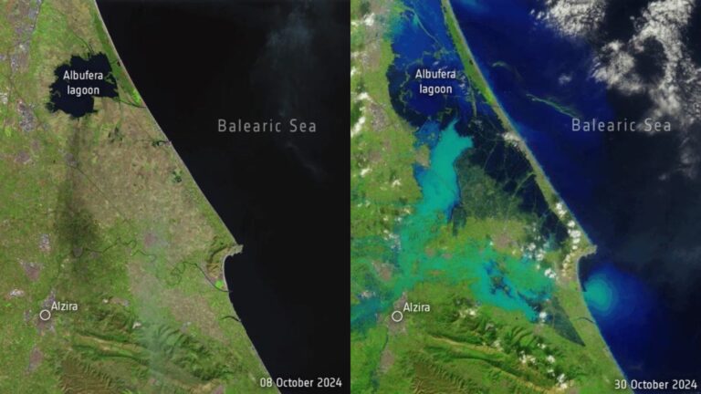 Partes de España quedaron bajo el agua: Impactantes imágenes muestran el antes y después de la tormenta DANA