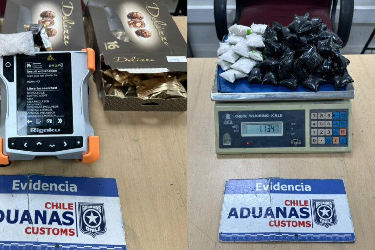 Aeropuerto de santiago: Aduana incauta más de un kilo éxtasis oculto en cajas de chocolates