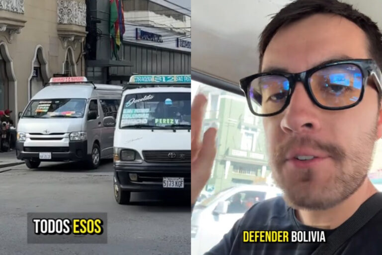 Chileno en Bolivia se sube a los minibuses del transporte público: 