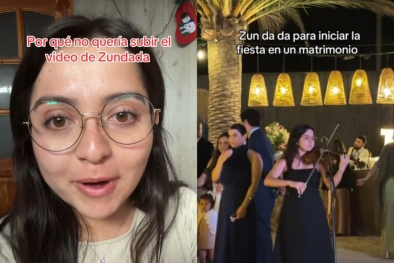 Violinista chilena tocó la introducción de Zun Da Da en un matrimonio y fue compartida por Zion: 