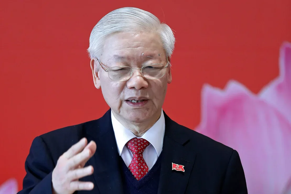 El ex secretario general del Partido Comunista de Vietnam, Nguyen Phu Trong, lanzó una amplia campaña anticorrupción en 2016. Minh Hoang/AP/Archivo