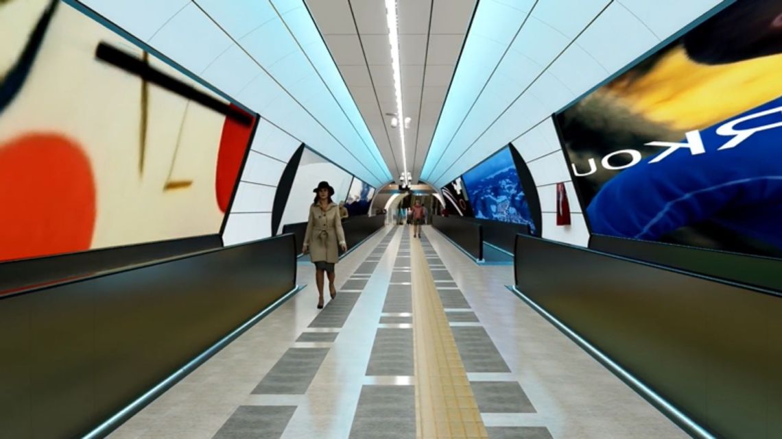 Tendrá cintas transportadoras Así será el nuevo acceso de Baquedano tras inauguración de la Línea 7. Foto: Metro de Santiago