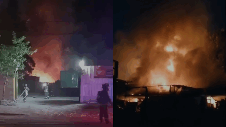 Voraz incendio consume fábrica de muebles en La Pintana