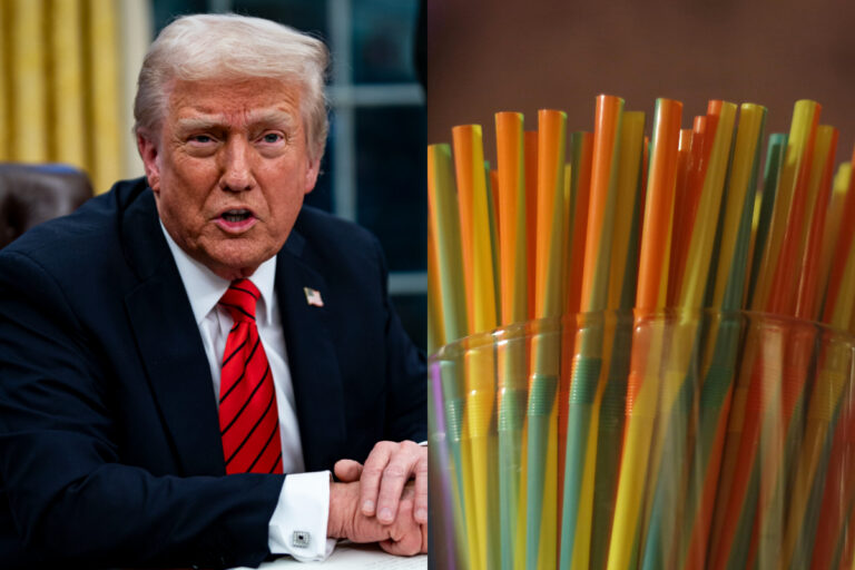 Trump en pie de guerra contra las bombillas de papel: Ordenó por decreto volver a las de plástico para sorber líquidos