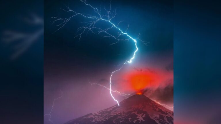 Chileno brilla en el extranjero y gana concurso con una fotografía del volcán Villarrica