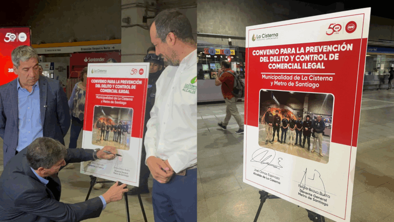 Metro y La Cisterna firman convenio para combatir el comercio ambulante en estaciones de Línea 2