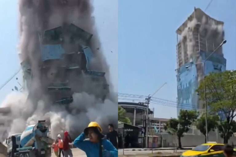 Los impactantes videos del derrumbe de un edificio en Bangkok en medio del terremoto en Birmania