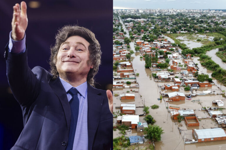 Javier Milei visita Bahía Blanca, ciudad afectada el pasado viernes por temporal que dejó al menos 16 muertos