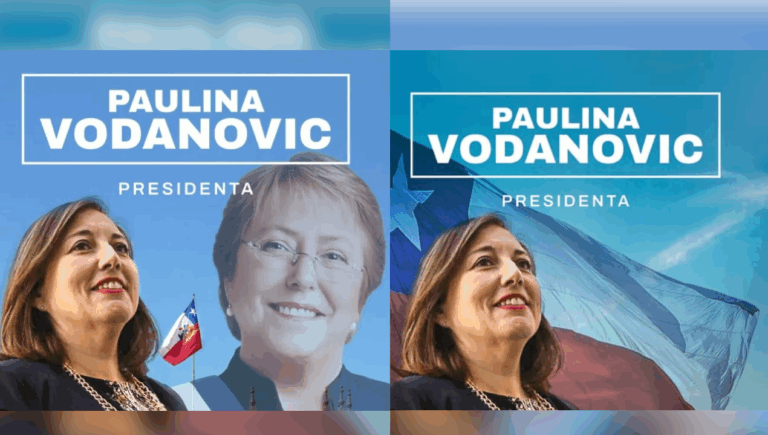 ¿Se arrepintieron?: PS sube imagen de campaña de Vodanovic junto a Bachelet, pero luego la elimina