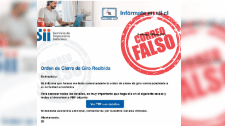 SII alerta a la población por intento de suplantación a través de correos y llama a no abrir links ni accesos directos