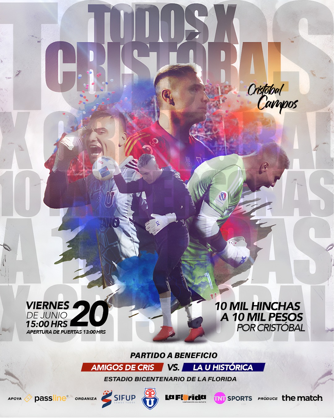 "Todos x Cristóbal": Sifup y Universidad de Chile se unen en evento solidario para ayudar al exarquero azul/Sifup