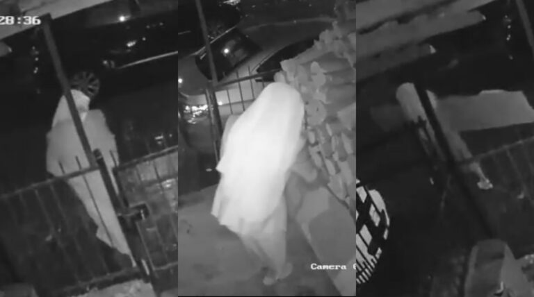 “¡Me robó una monja!”: Insólito delincuente disfrazado es captado sustrayendo madera desde una casa en Santa Juana