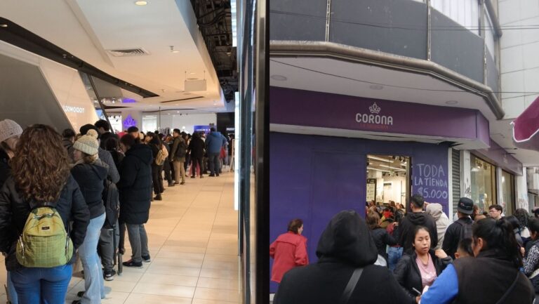 Efecto del cierre de Corona: Filas y aglomeraciones en tiendas de Santiago, Concepción, Temuco y Rancagua