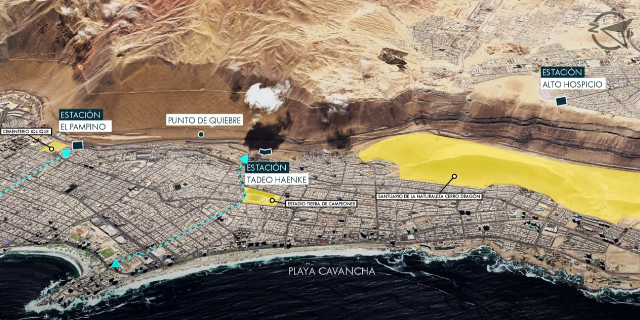 Nuevo teleférico permitirá conectar Alto Hospicio e Iquique en 16 minutos/MOP