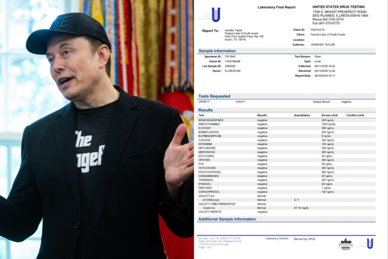 “Lol”: Elon Musk comparte supuesto análisis de orina con resultados negativos para drogas