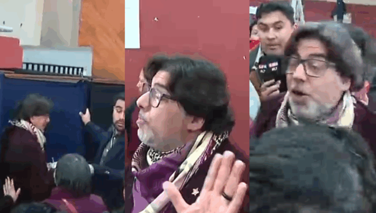 Así fue la caótica llegada de Daniel Jadue a su local de votación en Recoleta