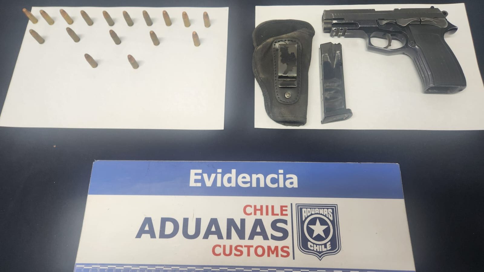 Conductor fue sorprendido con una pistola y municiones mientras intentaba ingresar a Chile por paso Los Libertadores/Aduanas