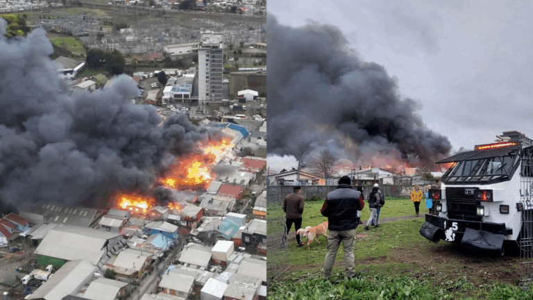 Incendio afectó bodegas de ropa en Concepción: Hay personas lesionadas
