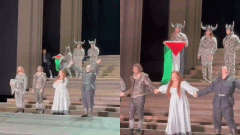 Artista desplegó bandera palestina en obra en el Royal Opera House en Londres: Teatro criticó la acción