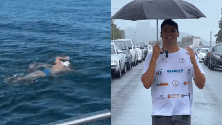 El chileno Sebastián González cruzó el canal de la Mancha nadando: Recorrió 34 kilómetros en 12 horas