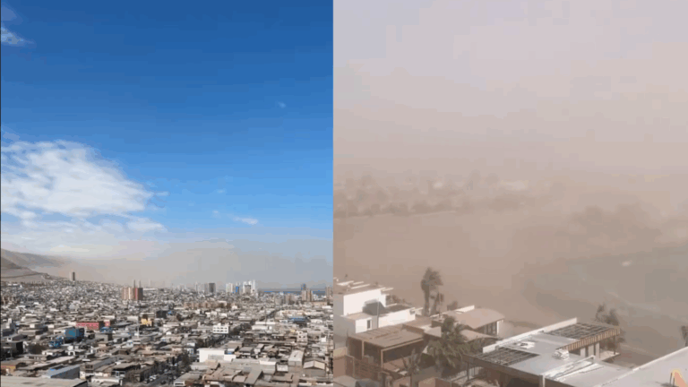 Tormenta de arena sorprendió a vecinos de Iquique durante la tarde de este jueves: “Hace 5 minutos estaba despejado”