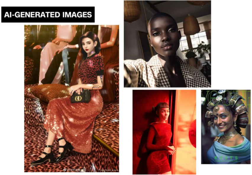 Los influencers y modelos virtuales ya se superponen con los de la vida real. De Dior; Cameron-James Wilson; Varun Gupta; Trevor McFedries/Sara Decou