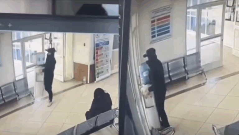 A plena luz del día: sujeto se lleva dispensador de agua desde un cesfam en Temuco