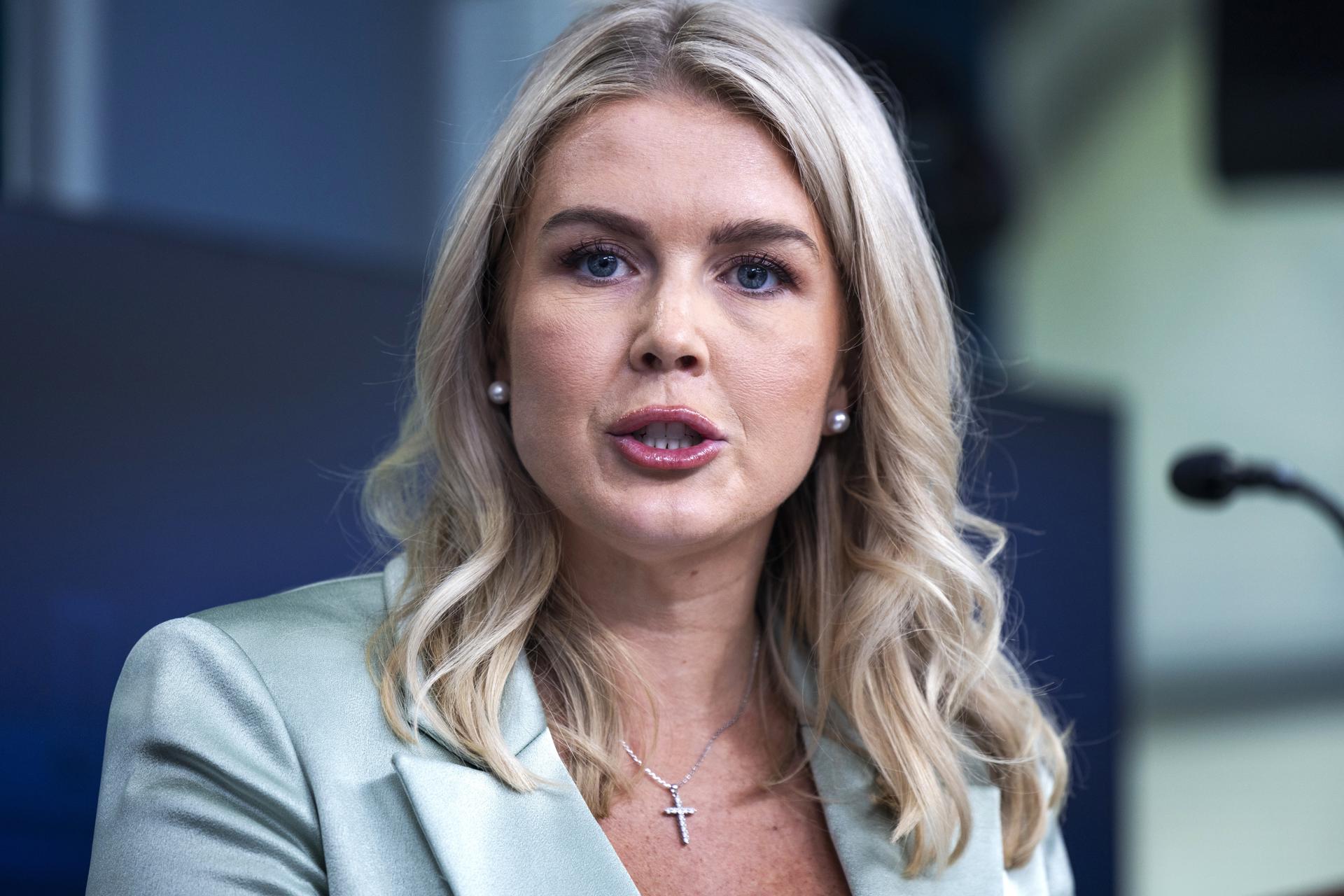 Foto de archivo de la portavoz de la Casa Blanca, Karoline Leavitt. EFE/JIM LO SCALZO