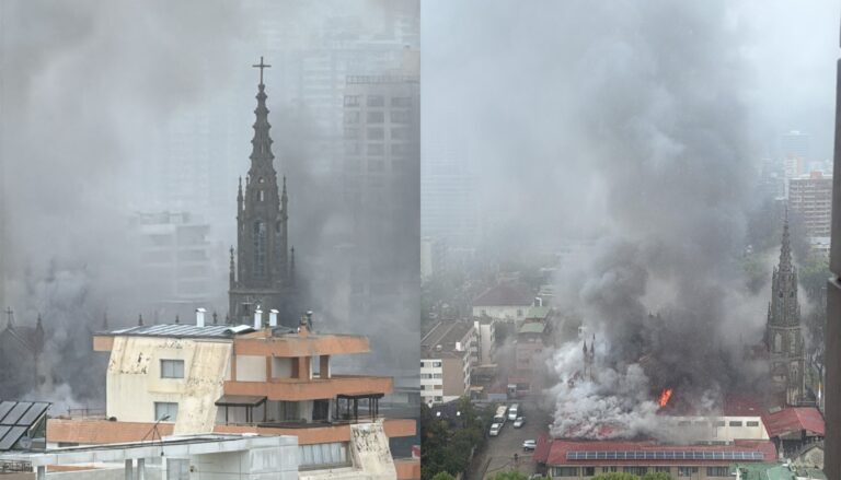 Devastador incendio consume la Iglesia Las Carmelitas en Viña del Mar