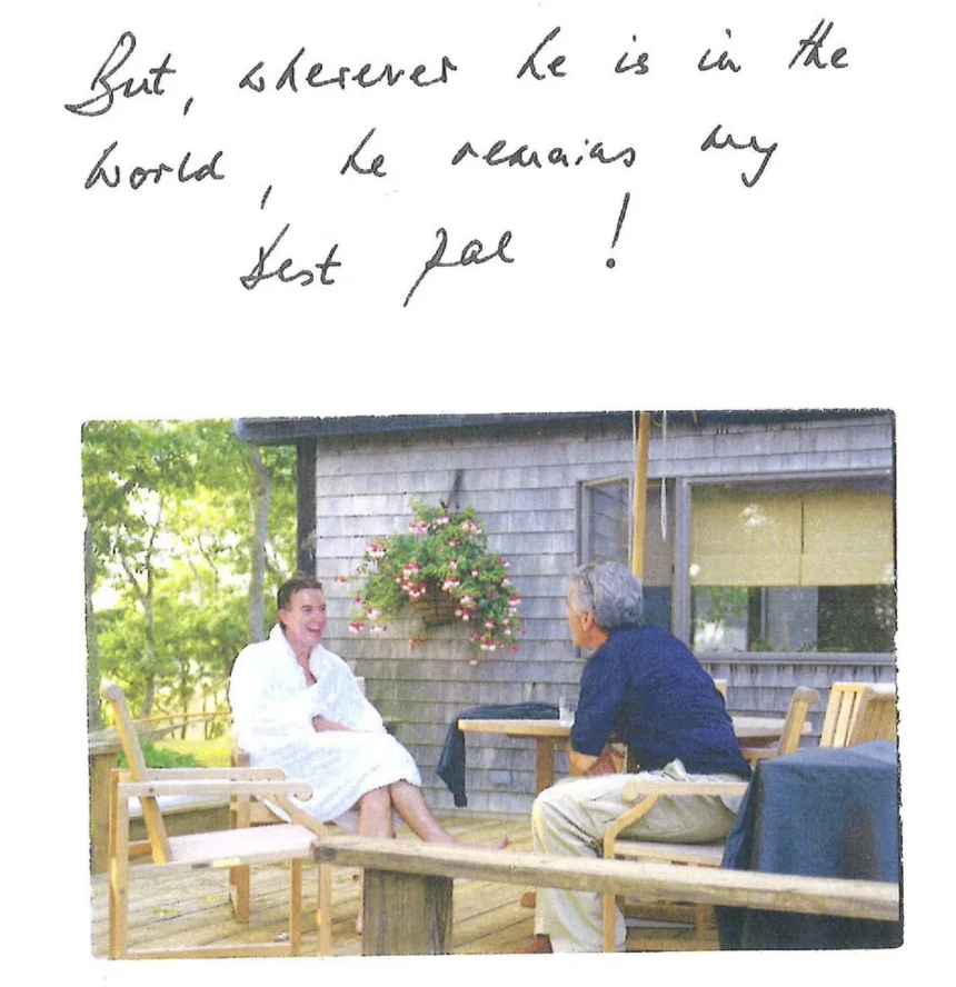 La nota de Mandelson a Epstein estaba intercalada con imágenes de ellos juntos. Comité de Supervisión y Reforma del Gobierno de la Cámara de Representantes