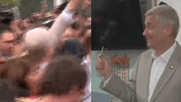 Así fue la caótica llegada de José Antonio Kast a su local de votación en Paine