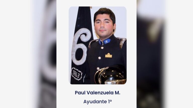 Gobierno decreta duelo regional en la RM por la muerte del bombero Paul Valenzuela Muñoz
