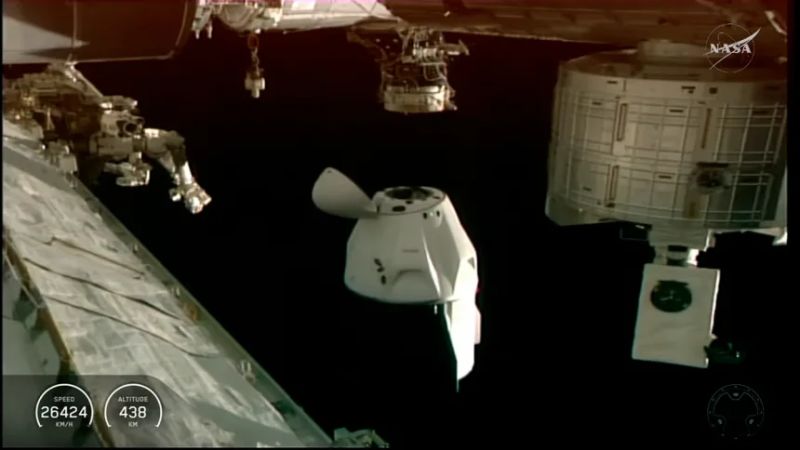 La cápsula Crew Dragon se separa de la Estación Espacial Internacional el miércoles. NASA