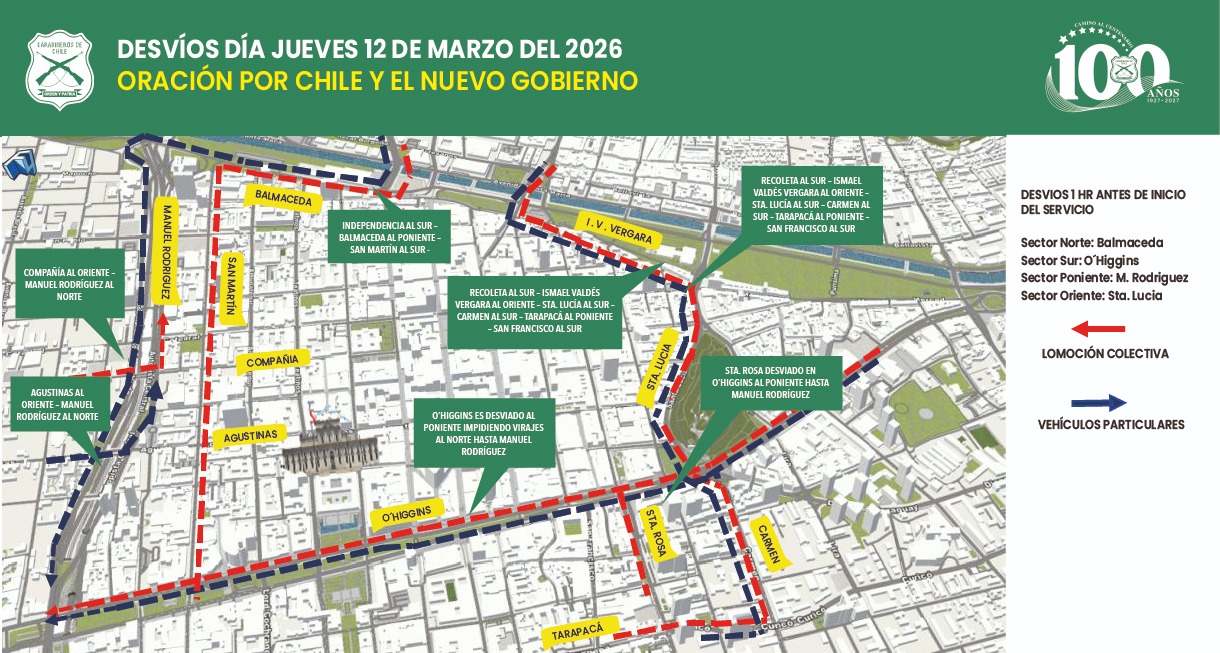 Autoridades informan cortes de tránsito por cambio de mando presidencial: ¿A qué hora parten?/Carabineros