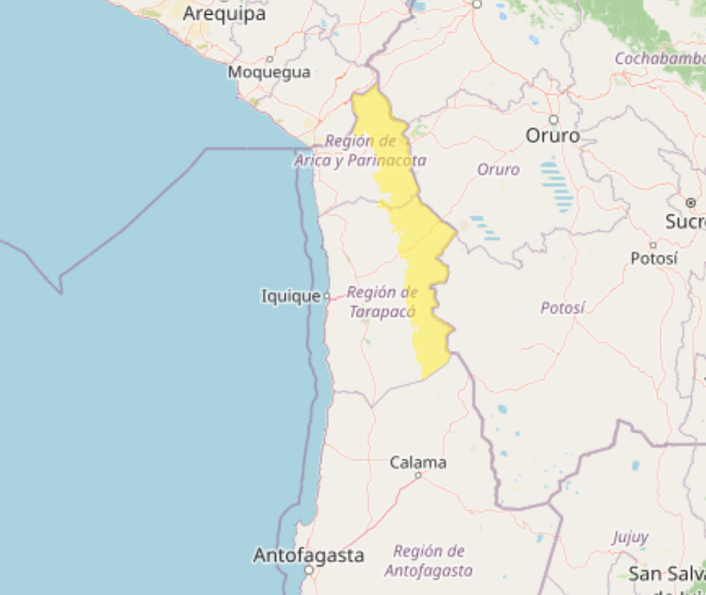 Zonas donde hay probabilidad de tormentas eléctricas/Mapa DMC