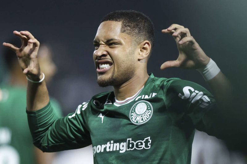 Vitor Roque es uno de los futbolistas más talentosos del Palmeiras de Brasil. Alexandre Schneider/Getty Images