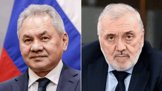 Sergei Shoigu y Ruslan Tsalikov. En el informe de inteligencia, Shoigu fue identificado con el "riesgo de un golpe de Estado". Getty Images/Reuters